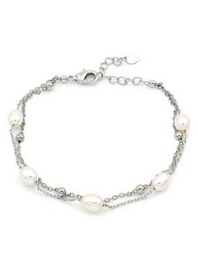 Nwt White freshwater Pearl sterling silver bracelet